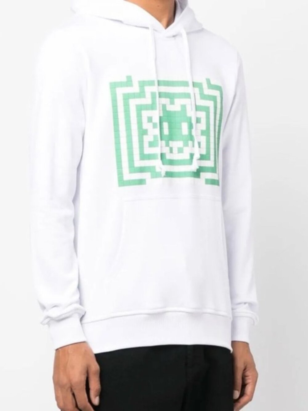 Comme Des Garcons Shirt Printed Pixel Space Invader Hoodie Size M